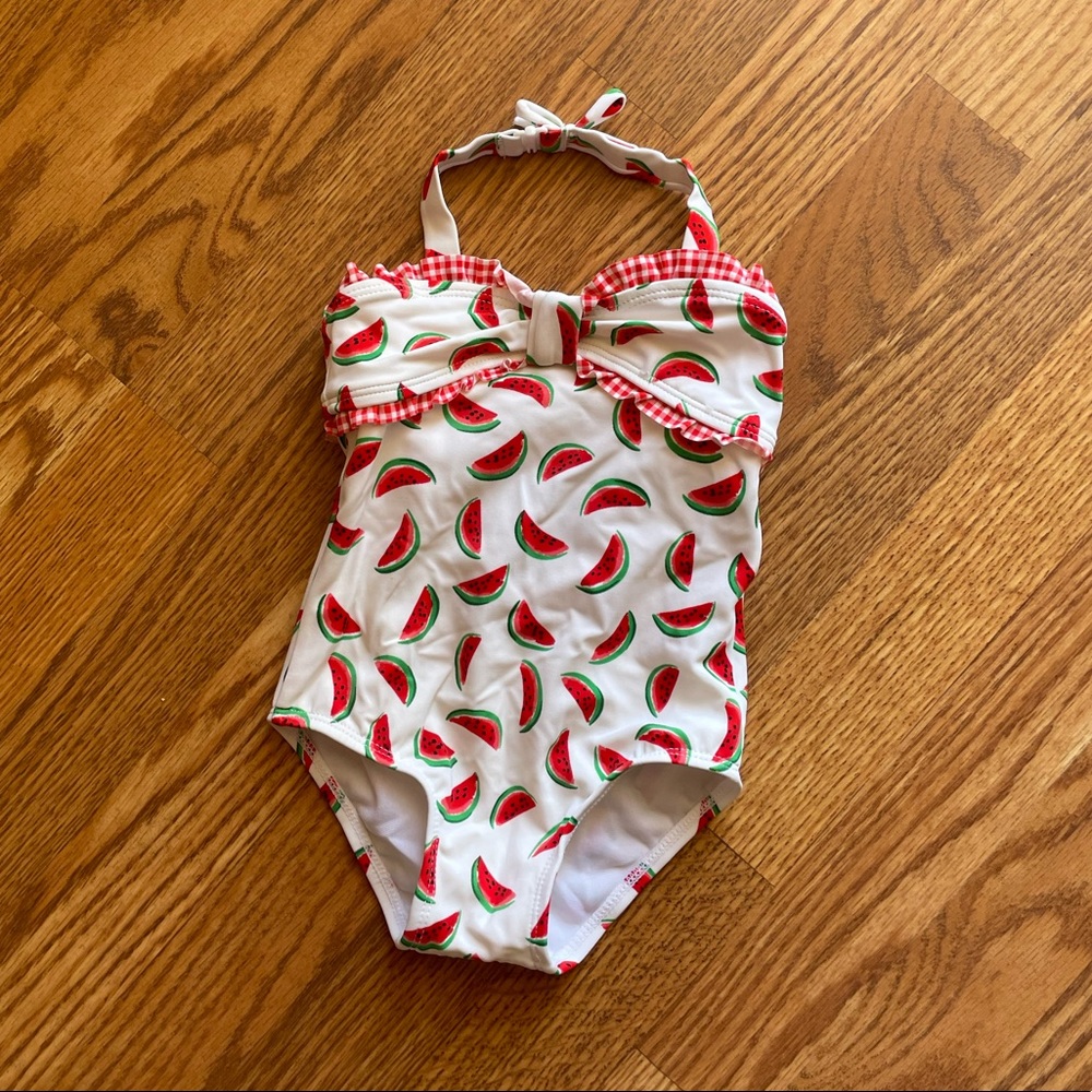 Janie & Jack Watermelon Halter One Piece Swimsuit